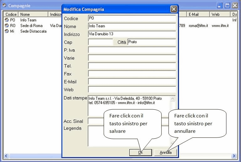 dialog form conferma modifica compagnia